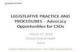 Legislative process and procedures in nigeria  - Advocacy Opportunity for CSOs