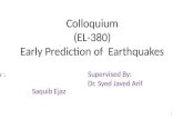 Earthquake and its predictions. by engr. ghulam yasin taunsvi