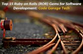 Top 15 Ruby on Rails (RoR) Gems by Code Garage Tech