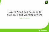 How to Prepare for an FDA Inspection and Respond to FDA 483's / Warning Letters