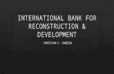 International bank for reconstruction & development vanessa