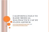 California fails to raise medical malpractice cap by floyd arthur