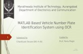 MATLAB Based Vehicle Number Plate Identification System using OCR