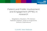 Magdalena Skrybant and Nathalie Maillard - Patient and Public Involvement and Engagement (PPIE) in research