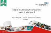 Rapid qualitative analysis: does it deliver? - Beck Taylor