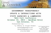 Ty Embrey and Troupe Brewer: Government Transparency Update and Interactions with State Agencies and Lawmakers, TWCA Fall Conference 2015