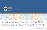 Searching with new PsycINFO fields on APA PsycNET