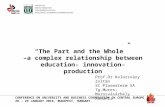 Zoltán Kolozsváry:  The Part and the whole – a complex relationship between education, innovation, production