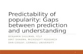 Predictability of popularity on online social media: Gaps between prediction and understanding