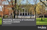 Stohn - Promoting Discovery of Institutional Repository Content