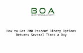 How to get 200 percent binary options returns several times a day