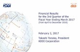 Financial Results for the Third Quarter of the Fiscal Year Ending March 2017