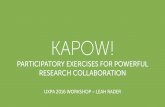 Kapow! Participant Exercises for Powerful Research