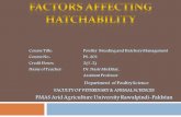 Factors affecting hatchability