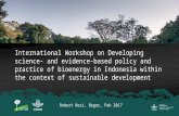 International Workshop on Developing science- and evidence-based policy and practice of bioenergy in Indonesia within the context of sustainable development