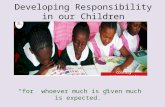 Developing Responsibility in Our Children