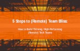 5 Steps to (Remote) Team Bliss: How to Build Thriving, High-Performing (Remote) Tech Teams