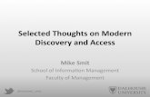 Selected Thoughts on Modern Discovery and Access