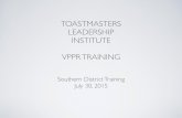 Toastmasters TLI Training - July 30, 2015