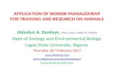 Application of Biorisk Management for Learning and Research in Animals