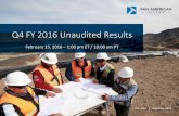 Pan American Silver Q4 FY 2016 Unaudited Results Conference Call