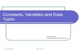 Constants, Variables and Data types in C