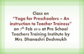 Class on Yoga for Preschoolers at PSTTI