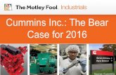 Cummins Inc.: The Bear Case for 2016