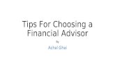 Tips For Choosing a Financial Advisor