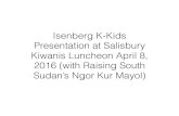Isenberg k kids presentation at salisbury kiwanis luncheon april 8, 2016