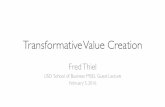 Transformational Value Creation - Guest lecture for University of San Diego Executive MBA Class