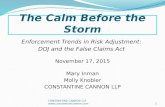 The Calm Before the Storm: Enforcement Trends in Risk Adjustment: DOJ and the False Claims Act