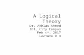 Lecture # 3 (03.02.2017) @ ibt a logical theory