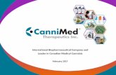 CanniMed Therapeutics Inc. Investor Deck February 2017