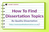 How To Find Dissertation Topics