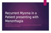 Case Study: Recurrent myoma with menorrhagia