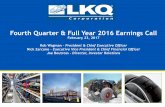 Lkq corporations fourth quarter and full year 2016 earnings call presentation