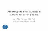 Assisting the PhD student in writing research papers - Dagu project