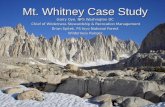 Garry Oye - Mt. Whitney Case Study