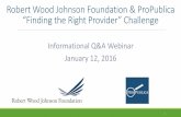 Finding the Right Provider Challenge Q&A Webinar