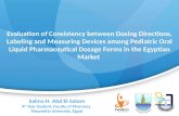 Evaluation of Consistency between Dosing Directions, labeling and measuring devices among pediatric oral liquid pharmaceutical dosage forms in the Egyptian market