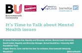 It's Time to Talk about Mental Health issues