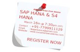 SAP HANA & S4HANA FREE Live Demo