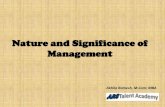 Nature and significance of management