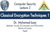 Computer Security Lecture 2: Classical Encryption Techniques 1