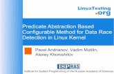 TMPA-2017: Predicate Abstraction Based Configurable Method for Data Race Detection in Linux Kernel