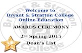 Dean's List Spring 2015 - Bryant & Stratton College