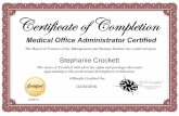 Medical Office Administrator Certificate 022316