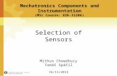 Selection of sensors (mechatronics)