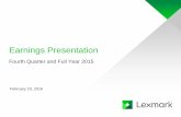 Lexmark 4 q15 earnings presentation
